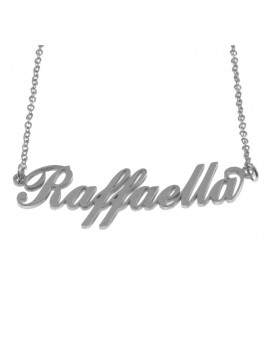 Collana con nome raffaella in acciaio cll0541