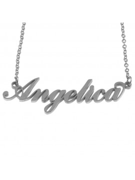 Collana con nome angelica in acciaio cll0551