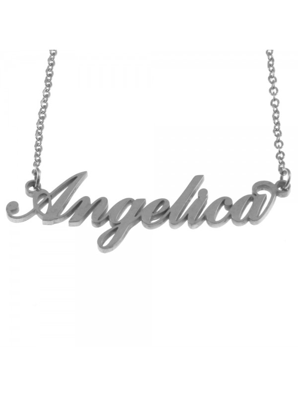 Collana con nome angelica in acciaio cll0551