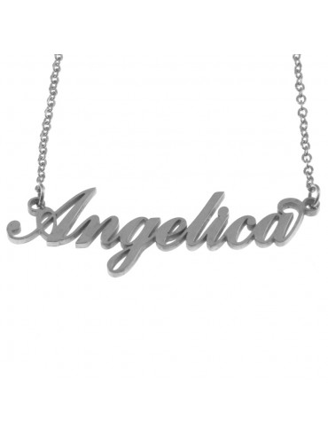 Collana con nome angelica in acciaio cll0551