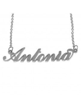 Collana con nome antonia in acciaio cll0554
