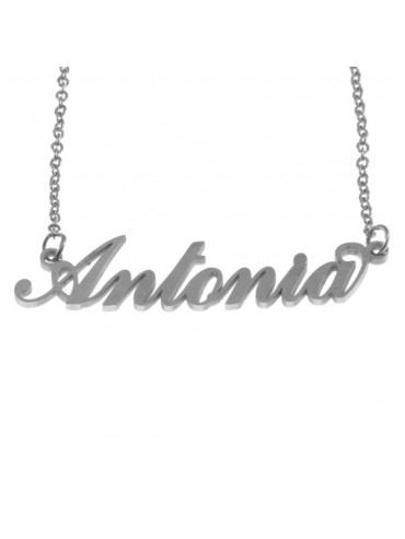Collana con nome antonia in acciaio cll0554