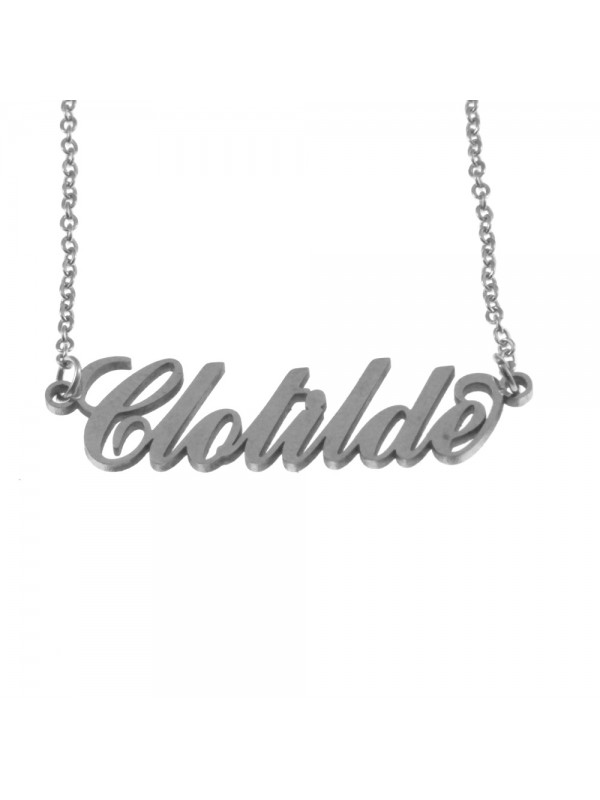 Collana con nome clotilde in acciaio cll0564