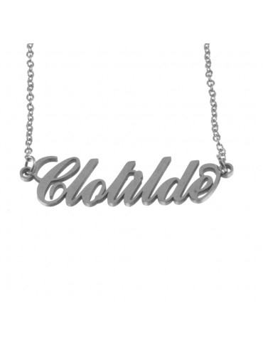 Collana con nome clotilde in acciaio cll0564