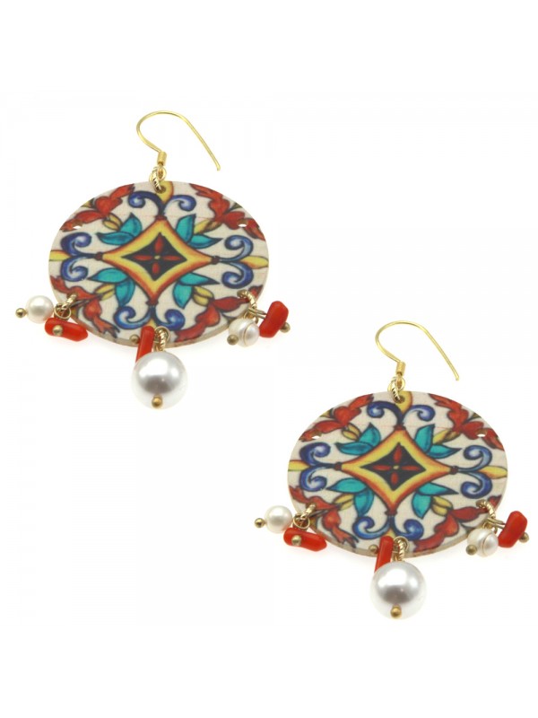 Orecchini siciliani maioliche donna occ0028