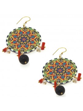 Orecchini siciliani maioliche donna occ0029