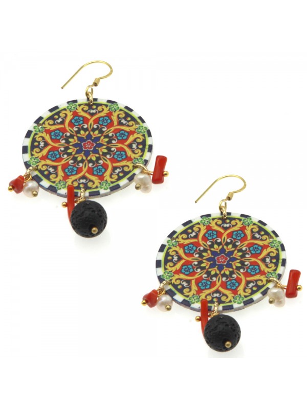 Orecchini siciliani maioliche donna occ0029