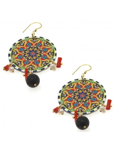 Orecchini siciliani maioliche donna occ0029