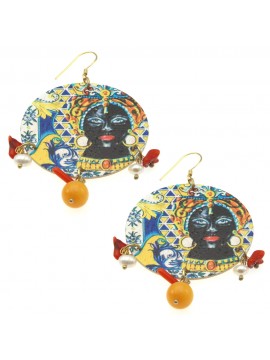 Orecchini siciliani maioliche donna occ0031