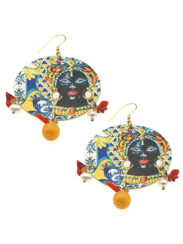 Orecchini siciliani maioliche donna occ0031