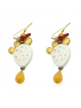 Orecchini siciliani fichi d india donna ceramica occ0039