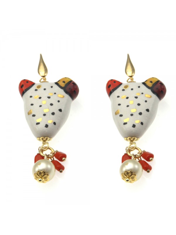 Orecchini siciliani fichi d india donna ceramica occ0040