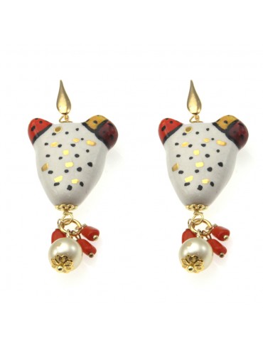 Orecchini siciliani fichi d india donna ceramica occ0040