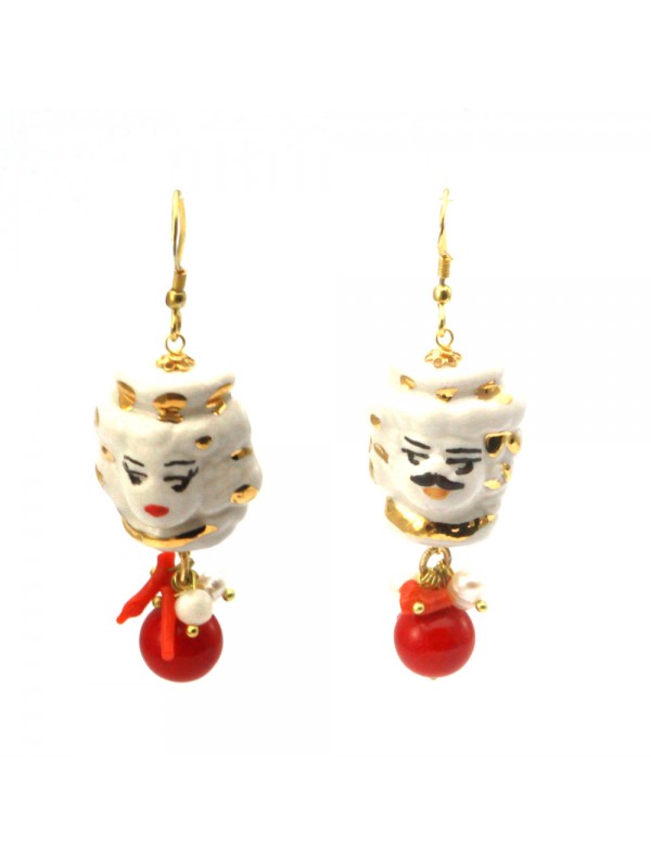 Orecchini siciliani teste di moro donna occ0045