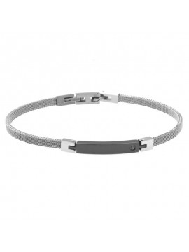 bracciale uomo acciaio piastra maglia milano - bcc2045 bracciale uomo acciaio piastra maglia milano - bcc2045