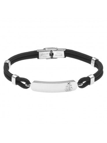 bracciale ancora uomo in acciaio e cotone bcc1364