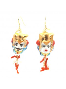 Orecchini siciliani teste di moro occ0048