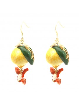 Orecchini siciliani con limoni in ceramica occ0063