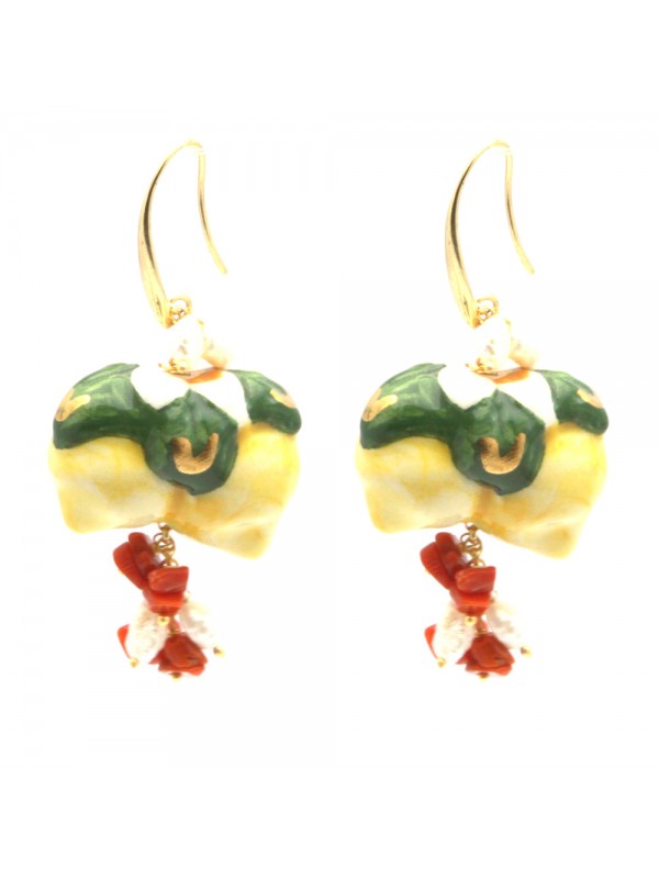 Orecchini siciliani con limoni in ceramica occ0064