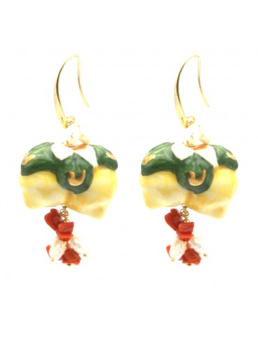 Orecchini siciliani con limoni in ceramica occ0064