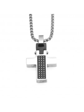 Collana croce uomo in acciaio cll0698