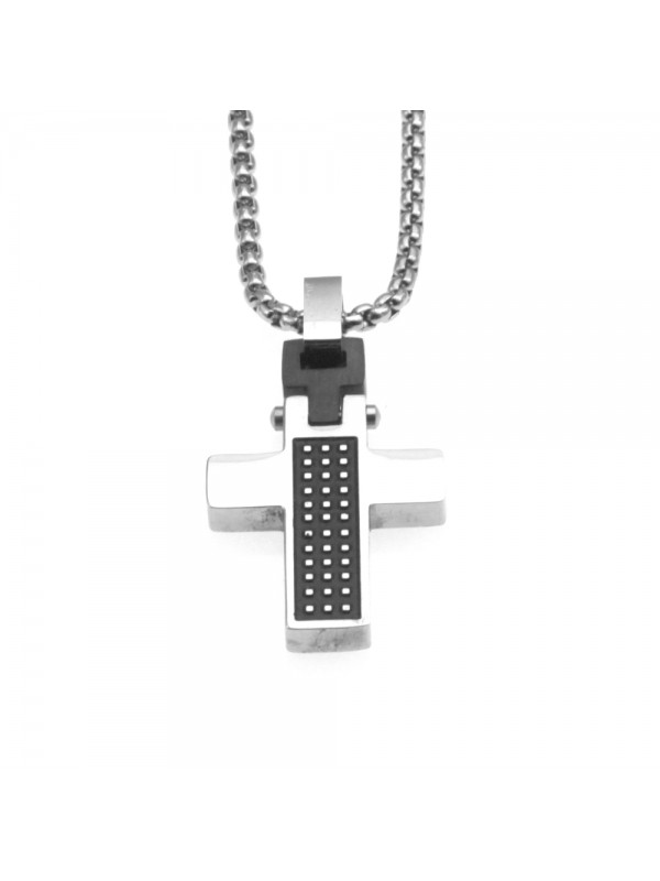 Collana croce uomo in acciaio cll0698