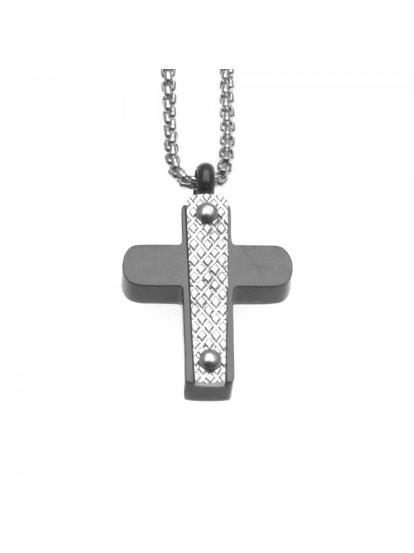Collana croce uomo in acciaio cll0699