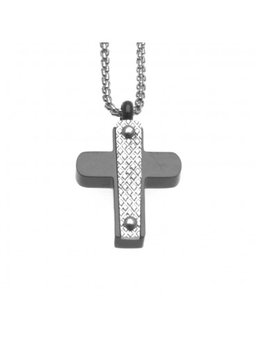 Collana croce uomo in acciaio cll0699