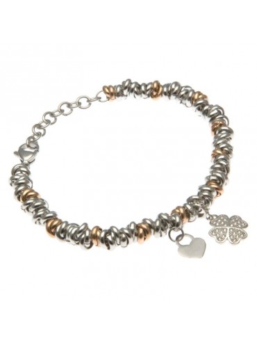 bracciale quadrifoglio donna in acciaio bcc1386