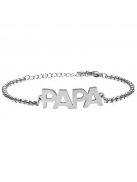 Bracciale papà scritta in acciaio inossidabile bcc0048
