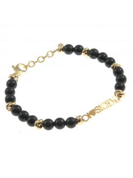 Bracciale i love sicily sicilia acciaio pietre - bcc0090