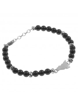 Bracciale sicilia donna acciaio e pietre - bcc0107