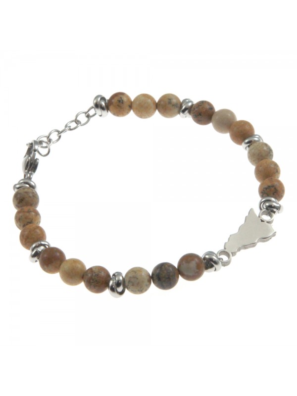 Bracciale sicilia donna acciaio e pietre - bcc0110