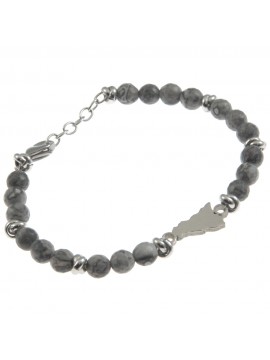 Bracciale sicilia donna acciaio e pietre - bcc0116