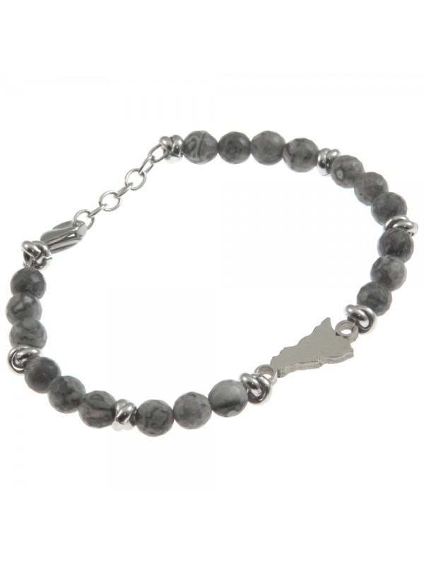 Bracciale sicilia donna acciaio e pietre - bcc0116