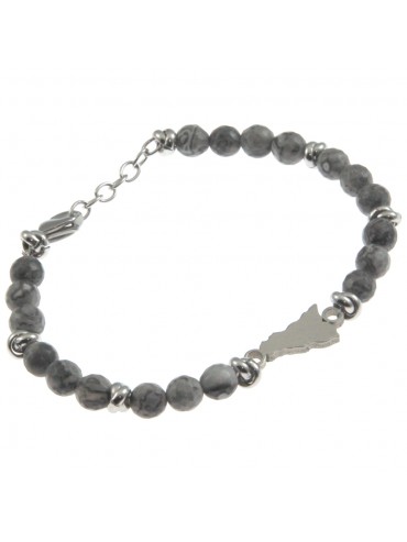 Bracciale sicilia donna acciaio e pietre - bcc0116