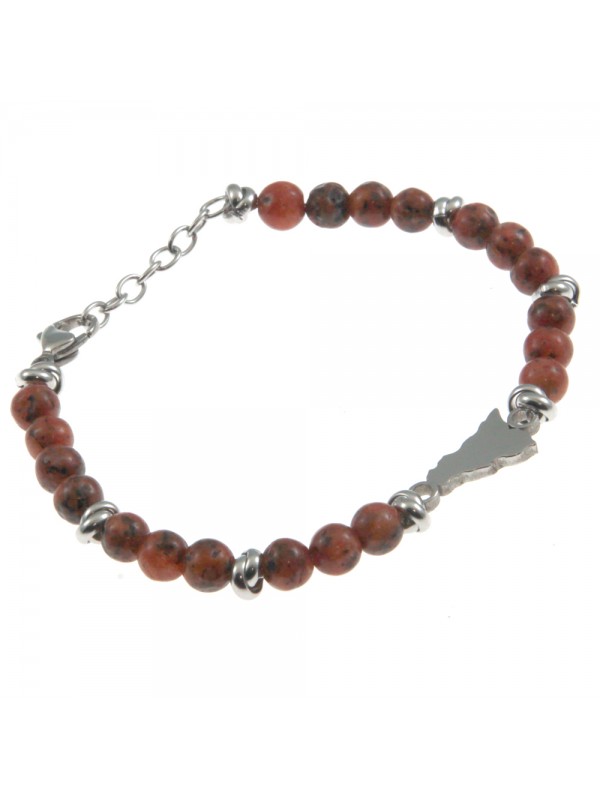Bracciale sicilia donna acciaio e pietre - bcc0119