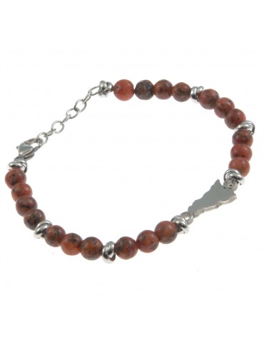 Bracciale sicilia donna acciaio e pietre - bcc0119