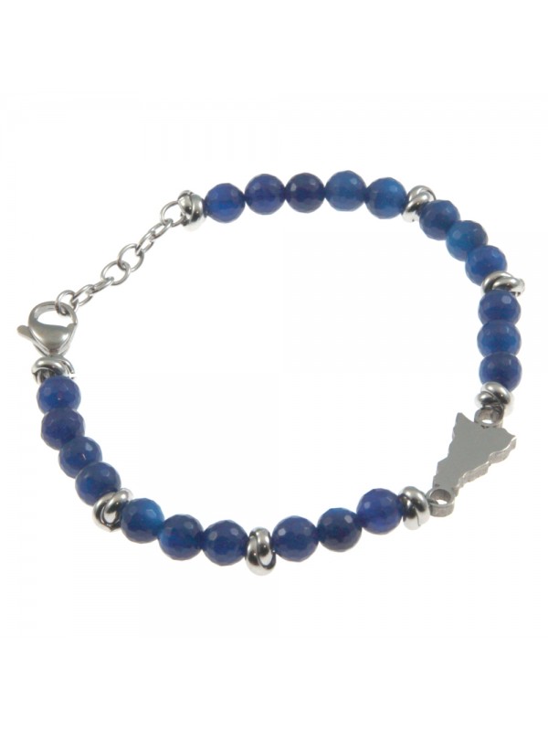 Bracciale sicilia donna acciaio e pietre - bcc0123