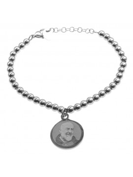 Bracciale san padre pio in acciaio bcc1375