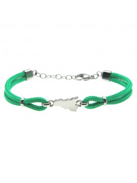 Bracciale sicilia acciaio e cordoncino - bcc0138