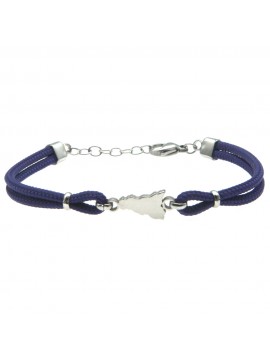 Bracciale sicilia acciaio e cordoncino - bcc0141