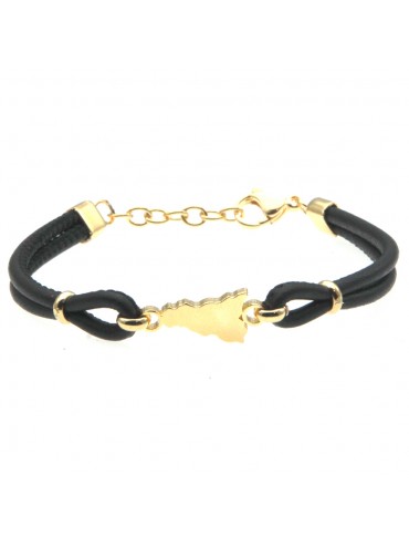 Bracciale sicilia acciaio e pelle - bcc0143
