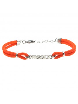 Bracciale i love sicily sicilia acciaio e cordoncino - bcc0174