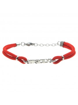 Bracciale i love sicily sicilia acciaio e cordoncino - bcc0178