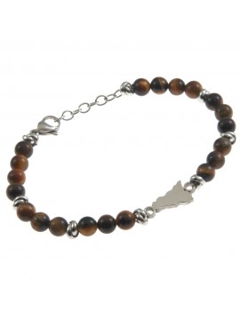 Bracciale sicilia acciaio e pietre - bcc0250