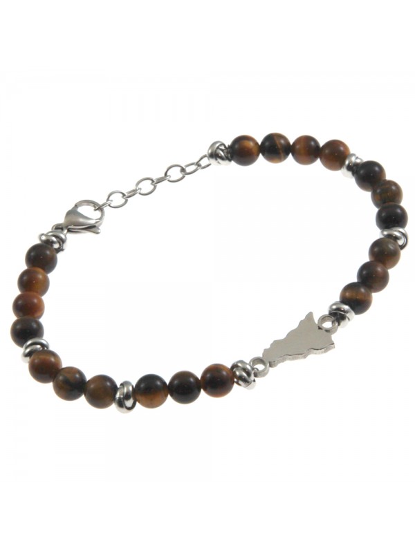 Bracciale sicilia acciaio e pietre - bcc0250