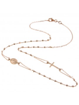 collana rosario in argento ramato - cll1007