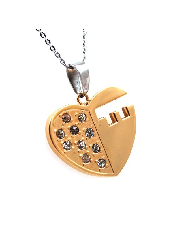 Collana con cuore in acciaio