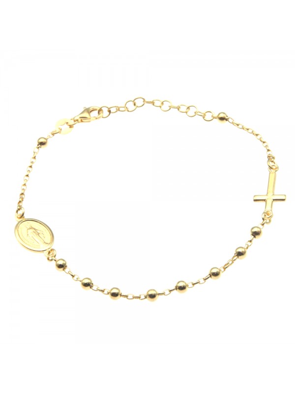 bracciale rosario argento dorato bcc1673
